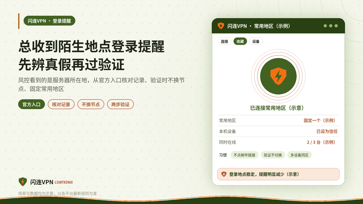开着闪连VPN收到陌生地点登录提醒时的处理示意图