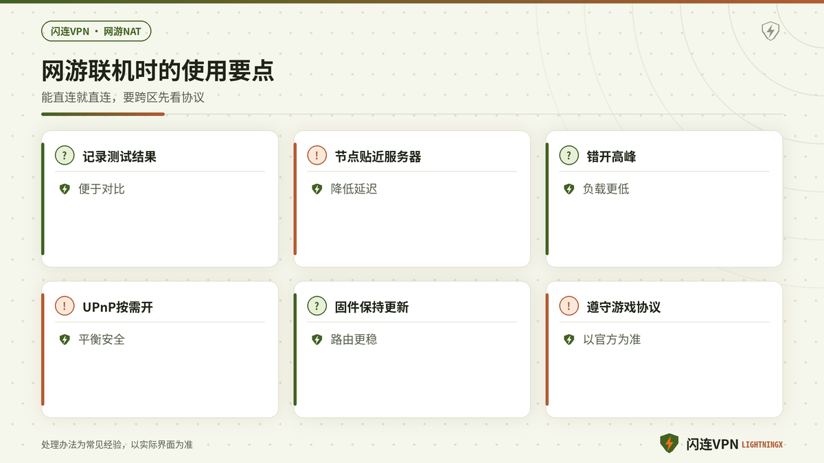 网游联机时使用闪连VPN的六个要点示意图