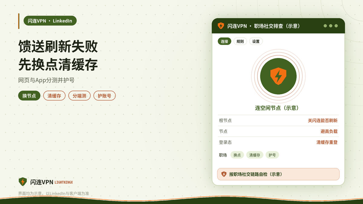 开着闪连VPN时LinkedIn馈送或消息异常的排查示意图