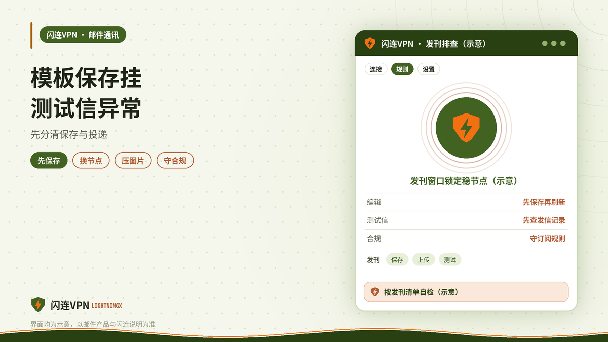 开着闪连VPN用Beehiiv或ConvertKit编辑通讯保存失败的处理示意图