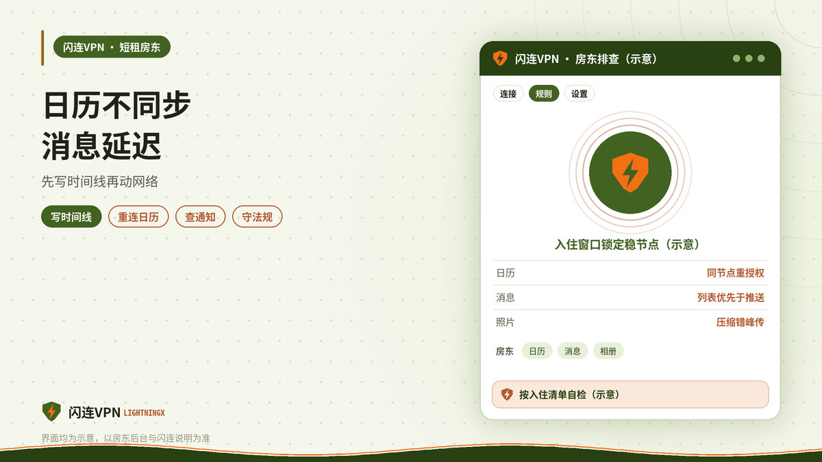 开着闪连VPN用Airbnb房东后台日历同步失败的排查示意图