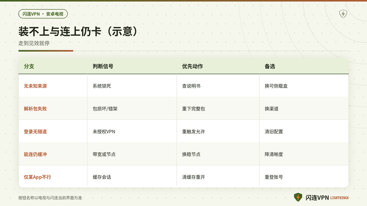 电视端装闪连连不上与缓冲问题对照